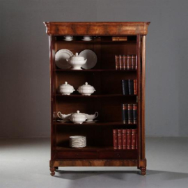 Antieke kasten / Hollandse Biedermeier tweedeurskast ca. 1830  in mahonie met bloemmahonie (No.840153)