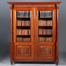 Statige mahonie 2-deurs boekenkast Hollands ca 1870 (No.450310)