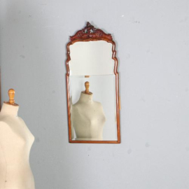 Antieke spiegels / Soester spiegel met kroon om belasting te besparen in twee delen spiegelglas gemaakt ca. 1800 (No.520604)
