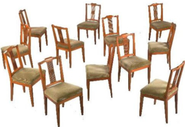 Antieke stoelen / Stel van 12 antieke stoelen 19e euw inclusief bekleding naar wens (No.942861)