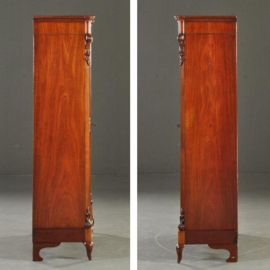 Antieke kast / kleine boekenkast of servieskast mahonie Willem III ca. 1875 (No.270641)