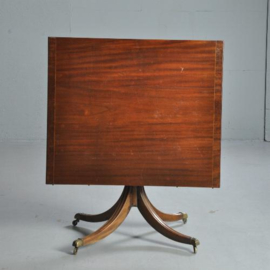 Antieke tafel / Tripple pedestal D-end table ca. 1880,  max. 14 personen mahonie (No.412514)