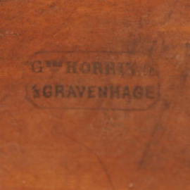 Antieke tafel / Ronde Hollandse "Horrix" tafel ca.1875 in mahonie  op 4 gedraaide poten (No.520514)