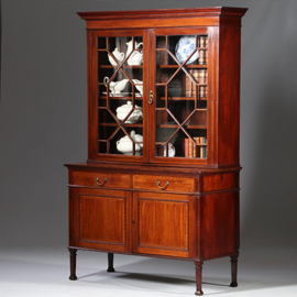 Antieke servies of boekenkast gestempeld Maple and Co ca. 1890 Engeland (No.910825)