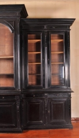Antieke kast / Breakfront Boekenkast zeer groot ca. 1870 met 14 deuren en 7 laden 3,15 hoog - 4,95 breed (No.77172)