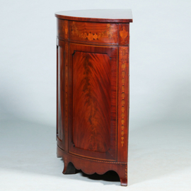 Half rond sideboard in mahonie met fantastische kwaliteit inlegwerk ca 1875 (No.281450)