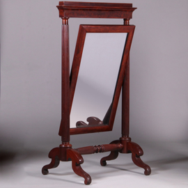 Hollandse Biedermeier passpiegel kantelbaar origineel glas ca 1825 (No.412025)