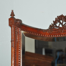 Antieke spiegels / reusachtige halspiegel met jardinière ca. 1875 Hollands mahonie (No.411569)