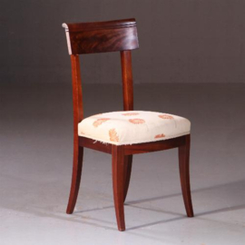 Antieke stoelen / Stel van 6  antieke mahonie stoelen ca. 1890 stoffering naar wens . (No.810941)