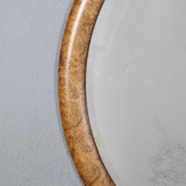 Antieke spiegels / Ovale facet geslepen Paris mirror in goudkleurig wortel ca 1920 (No.851095)