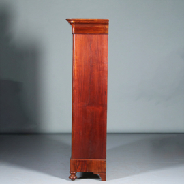 Strakke mahonie garderobekast of kapstok met deuren ca 1850 Hollands (No.283020GK)