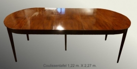 Antieke tafel / Hollandse coulissetafel met strakke tapse poten (No.84142)