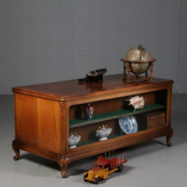 Antiek bureau / Bureau met vitrine of boekenkast ca. 1915 notenhout (No.630955)