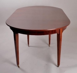 Antieke tafel / ronde coulissentafel met lade, ca. 1825 mahonie,  1,26 X 3,08 (No.63412)