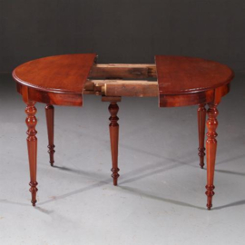 Antieke tafel / Franse Louis Philipe coulissetafel ca. 1845 ca. 12 personen (No.692454)