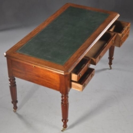 Antieke bureaus / Franse schrijftafel / Bureau plat ca. 1860 met groen leer (No.751401)