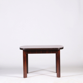 Art Deco - Mid-Century Eetkamertafel uitschuifbaar opgelegd gespiegeld palissander (No.322140)