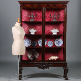 Zeer uitbundig Chippendale stijl display kabinet ca 1890 in mahonie (No.211750)