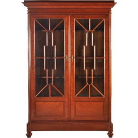 Antieke kast / Hollandse mahoniehouten boekenkast / servieskast ca. 1860 bijzonder fijne kwaliteit meubelmakerswerk (No.170354)