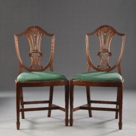 Antieke stoelen / Stel van 8 mahonie eetkamerstoelen waarvan 2 met armleuningen ca. 1910 (No.720308)