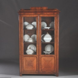 Antieke kast / Mahonie boekenkast / servieskast ca. 1860  Duits met verstelbare planken (No.803021)