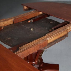Antieke tafel / Hollandse coulissentafel in mahonie ca. 1820 voor 14 personen (No.611651)