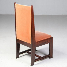 Antieke stoelen / Stel van 4 grote Art Deco zetels waarvan 2 met leuningen (No.722113)