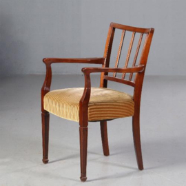 Antieke stoelen / Stel van 6  mahonie stoelen ca. 1925   gemerkt "Pander" incl. nieuwe bekleding naar wens (No.670442)