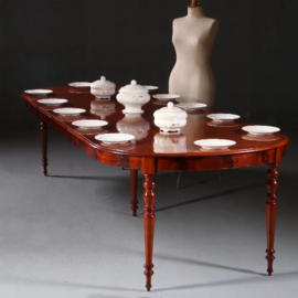 Antieke tafel / Franse Louis Philipe coulissetafel ca. 1845 ca. 12 personen (No.692454)