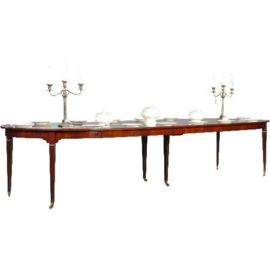 Antieke tafel / Hollandse Louis Seize coulissentafel ca. 1810 tot wel 3,72 lengte  (No.331562)