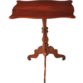 Antieke bijzettafels / wijntafeltje Hollands Willem III ca. 1870 in mahonie met geschulpt blad smetteloos gepolitoerd (No.101721)