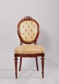 Antieke stoelen / Palissander stoel ca. 1865 authentieke bekleding zijde (No.87106)