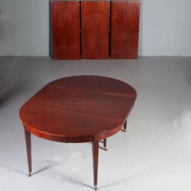 Antieke tafel / Hollandse coulissentafel in mahonie ca. 1800 voor 12/14 personen (No.571511)