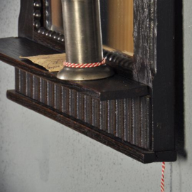 Antieke Spiegels / Hollandse art deco spitboogspiegeltje met plankje ca. 1910 (No.452704)