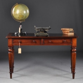 Antieke bureaus / Kleine schrijftafel of Sidetable met zwart leer ingelegd 1875. (No.665304)