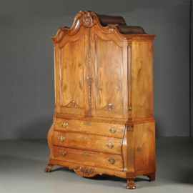 Antieke kast / Blond Hollands Kabinet transition ca. 1775 in massief mahonie (No.393016)