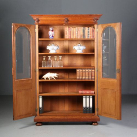 Antieke kast / Hollandse neorenaissance  boekenkast  ca. 1870  eiken met ebben (No.532754)