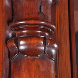 Antieke kast / Victoriaanse mahonie bibliotheekkast ca. 1860 met 6 deuren en 3 laden (No.943281)