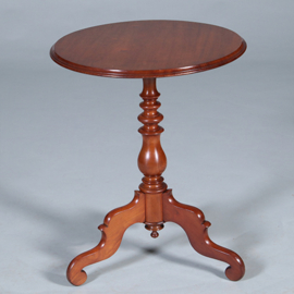 Ronde Willem III wijntafel op driesprant met geprofileerd blad ca 1860 (No.450325)