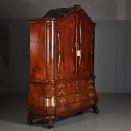 Antieke kast / Kabinet transition ca. 1790 met bureautje mahonie (No.502858)