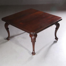 Antieke tafel / Kloeke mahonie wind out table ca. 1880 met mooie oude bladen te vergroten tot 10 personen (No.651522)