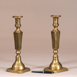 Antieke kandelaren / Stel van 2 Engelse candlesticks 18e eeuw (No.900815.U)