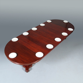 Ronde Biedermeier coulissentafel tot 12 max 14 personen verlengbaar (No.281440)