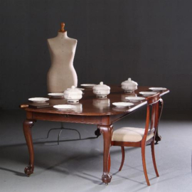 Antieke tafel / Engelse wind out table in mahonie op elegante cabriole poten ca. 1890 (No.651520)