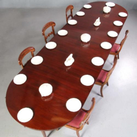 Antieke tafel / Smetteloze coulissentafel 16 personen Biedermeier ca. 1825 mahonie (No.693033)