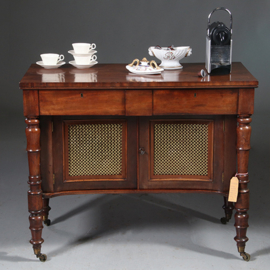 "Espressomachine tafel"  of wandtafel, sideboard of in mahonie en messing ca 1880 (No.960440)