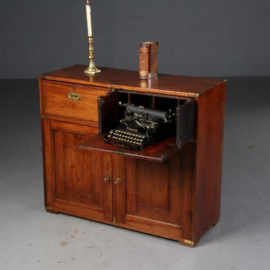 Antieke kast / Campaign desk / op-reisbureau / in mahonie ca. 1840 met lade en bureau (No.550743)