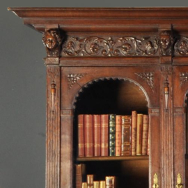 Antieke kast / Holland neo-Renaiccense boekenkast, door Pander met Beethoven, Schiller, Wagner en Goethe. (No.160331)