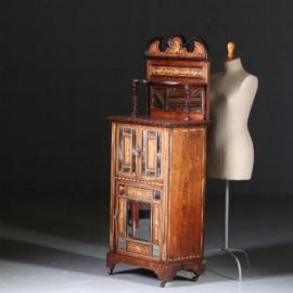 Antieke kasten / Palissander muziekkast, Engles ca. 1880 met 14 facet geslepen spiegeltjes (No.561958)