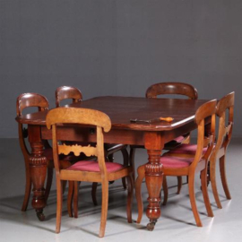 Antieke tafel / Engelse windouttable tot 12 personen ca. 1880 in prachtig geboend eiken (No.693041)